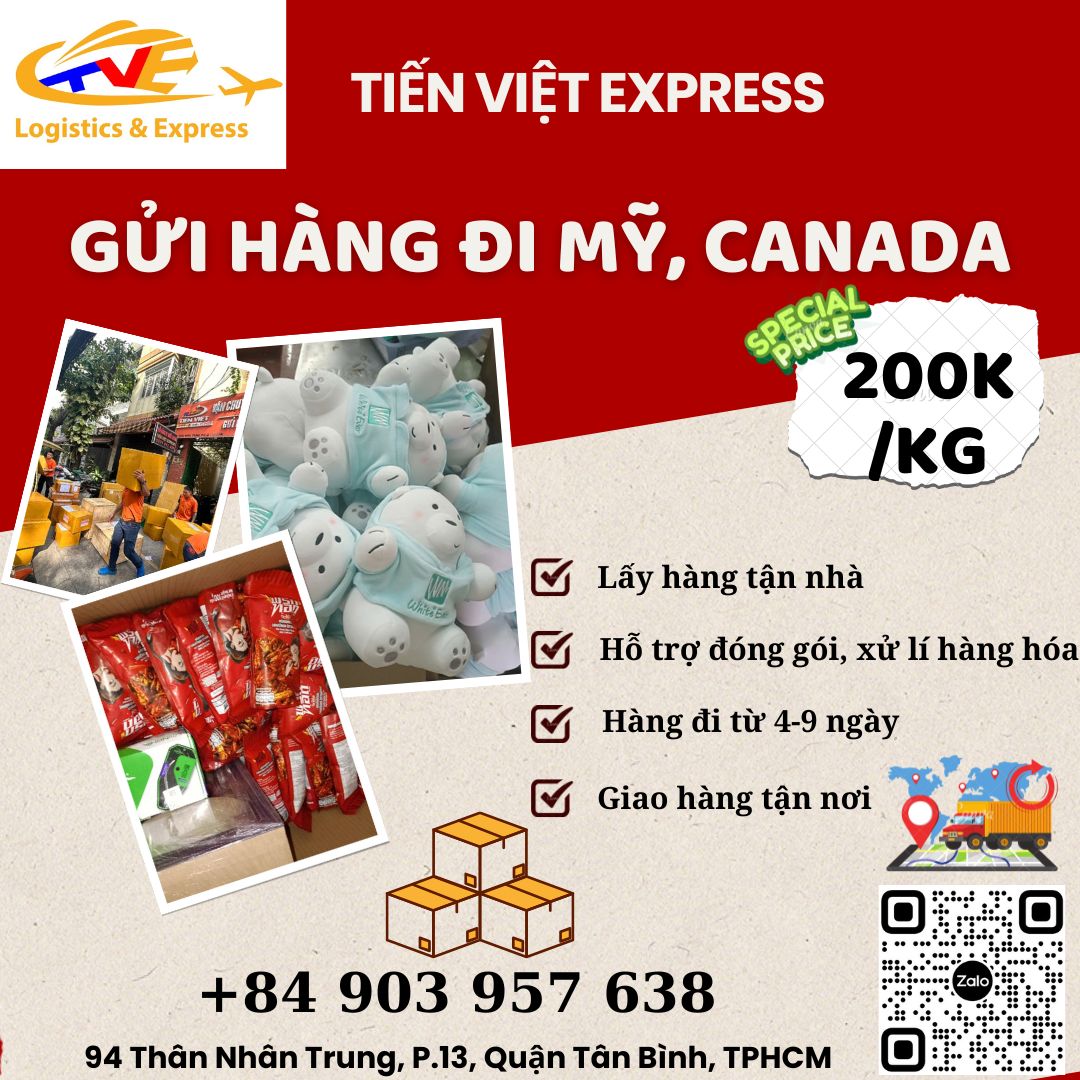 Gửi hàng đi USA, Canada - Tiến Việt Express